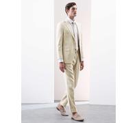 Autograph Tailored Fit Italian Performance Linen Blend Pinstripe Suit Trousers Stone
