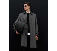 Autograph Wool Blend Contrast Collar Car Coat Granite