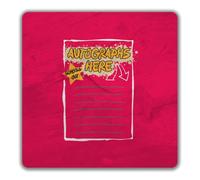 Autographs Here Schools Out School Leaver 2 Pack Coasters - 9cm x 9cm