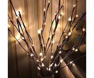 Autohigh 3 Pack Warm White Lighted Twig Branches 60 LED Lights Artificial Tree Willow Branches Lamp for Home Holiday Party Decoration Decor Battery Operated