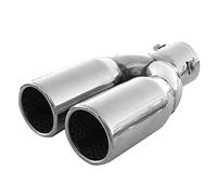 Autohobby 1973 Double Exhaust Trim Exhaust Universal Silencer Double Exhaust Tailpipe Sport Exhaust Trim Stainless Steel Up To 55 mm Chrome A B C G H J CC 3 4 5 6 7