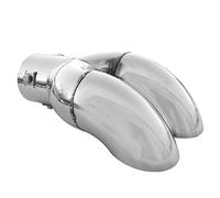 Autohobby 9476 Double Tailpipe Exhaust Trim Exhaust Stainless Steel Sport Exhaust Universal Chrome Tuning Double Trim Silencer Rustproof
