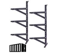 Autoholic Shipping Container Shelving Rack Container Hanging Shelf Brackets Adjustable Rack Fit for 12in 24 in Lumber Efficient Storage Space No-drill Installation Vertical Storage
