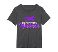 Autoimmune Warriors | Awareness of Autoimmune Diseases T-Shirt, Women's Plus, Dark Heather Grey, 4X