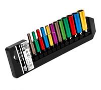 Autojack 1/4" Deep Socket Set 12 Piece Metric Multi Coloured Sockets Sets