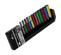 Autojack 1/4" Deep Socket Set Multi Coloured Sq Drive 12Pc Metric Professional Sockets