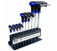 Autojack 10 Piece Hex Key Set T-Handle S2 Metric Extra Long 2mm - 10mm
