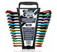Autojack 12 Piece Multi Coloured Ratchet Spanner Set Colour Coded With Storage Rack