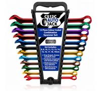 Autojack 12pc Metric Spanner Set Coloured Combination Ring Spanners 8-19mm