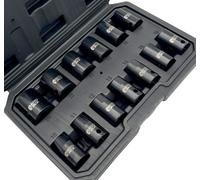 Autojack 13 Piece 1/2" Sq. Drive Metric Impact Socket Set in Black Autojack Black