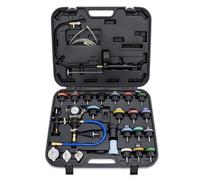 Autojack 28pc Cooling System Radiator Pressure Tester Kit, Radiator Coolant Pressure Test Car Water Leak Tank Detector Testing, Universal Cooling System Vacuum and Refiller Tool