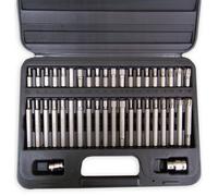 Autojack 42 Piece Torx Star Spline Socket Bit Set, 3/8 1/2 Drive 10mm Hex