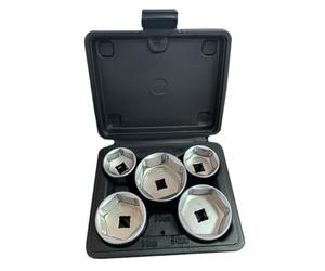 Autojack 5 Pieces 3/8" Drive Low Profile Oil Filter Socket Set, Oil Filter Cap Remover and Installer Tool Set, 6 Point, 24mm 27mm, 32mm, 36mm, 38mm, CR-V