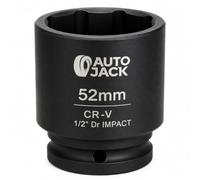 Autojack 52mm Impact Socket 1/2" Drive CR-V Hub Nut Socket Heavy Duty | 52mm 1/2" drive 6-point impact socket in hardened chrome vanadium steel, ideal for Range Rover and Land Rover hub nuts.