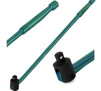 Autojack 600mm Breaker Bar 1/2 Inch Heavy Duty, Socket Wrench, Square Drive Flexi Knuckle for Removing Wheel Nuts, Green Chrome Finish