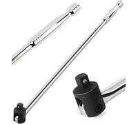 Autojack 600mm Breaker Bar, 1/2" Sq Dr Socket Wrench, Flexi Knuckle Silver Chrome Finish for Removing Wheel Nuts