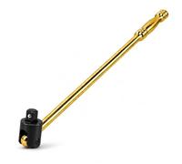 Autojack 750mm Breaker Bar 1/2 Inch Heavy Duty, Socket Wrench, Square Drive Flexi Knuckle for Removing Wheel Nuts, Gold Chrome Finish