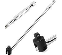 Autojack 750mm Breaker Bar, 1/2" Sq Dr 24" Socket Wrench, Flexi Knuckle Silver Chrome Finish for Removing Wheel Nuts