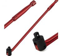 Autojack 750mm Breaker Bar, 1/2" Sq Dr 24" Socket Wrench, Flexi Knuckle Red Chrome Finish for Removing Wheel Nuts