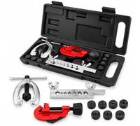 Autojack Brake Pipe Flaring Tool Kit 10pc Single Double Flare 3/16" 5/8" | 10 PIECE KIT | SINGLE & DOUBLE FLARING | 7 SIZES | PIPE CUTTER INCLUDED