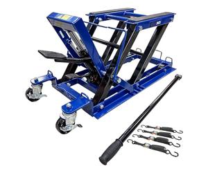 Autojack HML400 400kg Hydraulic Motorcycle Lift, Heavy Duty Scissor Jack for Motorbikes, ATVs & Dirt Bikes with Safety Locks, Ratchet Straps & Adjustable Height