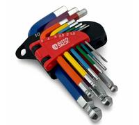 Autojack Mini Ball End Allen Hex Key Set 9Pc Multi Coloured Tools Autojack Multicolor
