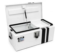 Autojack Van Storage Safe Van Vault Heavy Duty Metal Steel Site Tool Chest Security 355mm Key Lock with Carry Handles & Gas Struts White