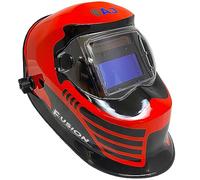 Autojack Welding Helmet Mask Red Auto Darkening & Solor Powered True Colour & Grinding Switch 4 Din Fast Switching 1/25,000th Second