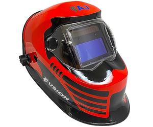 Autojack Welding Helmet Mask Red Auto Darkening & Solor Powered True Colour & Grinding Switch 4 Din Fast Switching 1/25,000th Second