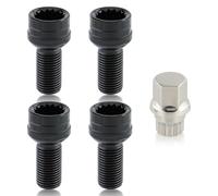 AUTOKAY 8D0601139F M14 x 1.5 Antitheft Wheel Bolts Lock Lug Nut Fit for Audi A1 A3 A4 A5 A6 A8 Q3 Quattro Q5 Q7 S3 S8 R8 TT Allroad Coupe for Volkswagen Golf Jetta Passat Beetle 1985-2016 with Key