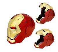 Autoking Iron-Man MK 5 Helmet with Jarvis Voice & Remote&Touch Controlled Open/Close Mask, 1:1Adult Wearable Super Hero Mask&Movie Prop for Halloween&Birthdayand&Christmas（Golden）