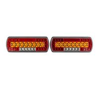 AUTOLIGHT 24 LED Trailer Rear Lights 12-24 Volt Left Right Dynamic Indicator 7 Functions with E-Mark 2 x 7 Pin Bayonet Connection Rear Light Trailer Lighting Tail Lights