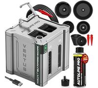 AutoLine Pro Automotive Ventus Smoke Machine Leak Tester EVAP Vacuum - World's #1 Self-Powered Li-Ion Battery Unit - OEM Odorless Fluid Lasts 500 Tests - Built-in Air Compressor - Cone Cap Plugs
