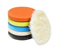 Autolock 3" Buffing Polishing Pads, 6pcs 3.5" (85mm) Face, Wool & Sponge, Cutting & Polishing, Car Buffer Kit, Painted Surfaces, Metal, Plastic, Composites