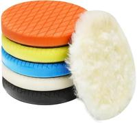 Autolock 6" Buffing Polishing Pads, 6Pcs 6.5inch 165mm Face for 6 Inch Backing Plate Compound Buffing Sponge and Woolen Pads Cutting Polishing Pad Kit for Car Buffer Polisher, Polishing and Waxing