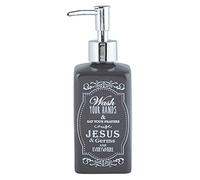 Autom Creative Brands Liquid Soap Dispenser, Ceramic, Jesus and Germs, 10-Ounce
