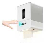 Automated Touchless Paper Towel Dispenser, Wall Mount Commercial Roll Dispenser Smart Electric Napkin Holder with Night Light for Bathroom Hotel (Gray)