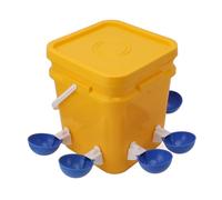 Automatic 12 -L -Chicken -WASSER -WASSER -WASSER -KERSSE with Hand Hand for the Water Supply System By, Ideal for Chicken, Geese, Duck Owners (Bucket + Big Blue Bowl + Black Screws)