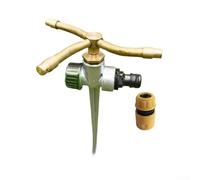 Automatic 360 Degree Rotating Lawn Sprinkler, Sturdy Metal Base and 3-Arm Brass Design, Expandable Garden Irrigation System for Large Areas(B)