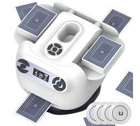 Automatic 360° Rotating Card Shuffler and Dealer with OLED Display, Touch Control, Rechargeable Battery, for Card Games