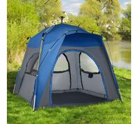 Outsunny Four Man Pop Up Tent Automatic Camping Backpacking Dome Shelter, Grey