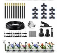 Greenfields Drip Irrigation System Kit 66FT/20M Garden Watering Kit with 20 Adjustable Bendable Misting Nozzles Automatic Plant Watering Garden Lawn Greenhouse Raised Beds