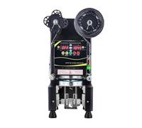 Automatic 70mm/75mm/88mm/90mm/95mm Plastic Paper Cup Sealing Machine Tea Filler and Sealer Bubble Equipment(Black)