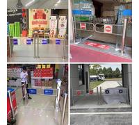 Automatic Access Control - Stainless Steel One-Way Door for Store, Yard, Warehouse - Adjustable Width (50-200 cm) - Entry and Exit Device (160 x 100 cm)