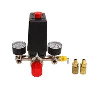 Automatic Air Compressor Pressure Switch Control Valve Kit with Barometer 0.5-0.8MPA Range Heavy Duty Zinc Alloy Brass Construction for Industrial Air Compressors