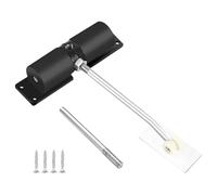 Automatic Aluminum Alloy Door Closer, Adjustable Quiet Gate Closer with Rod & Screws for Wooden Gate Fire Door, Interior/Exterior Use, Up to 30 Kg