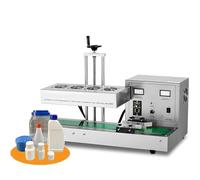 Automatic Aluminum Foil Sealing Machine, 2200W Continuous Electromagnetic Induction Bottle Cap Sealer with Thick Conveyor Belt, Height Adjustable 20-300mm for Supermarkets,Shopping Malls