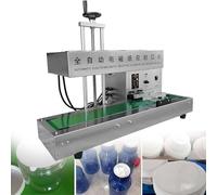 Automatic Aluminum Foil Sealing Machine, 2200W Continuous Electromagnetic Induction Sealer, Adjustable Height 15-120mm, Sealing Speed 20-50 Bottles/Min