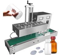 Automatic Aluminum Foil Sealing Machine, Continuous Belt Sealer, Electromagnetic Induction Cap Sealer for Plastic Glass Bottles 15-300mm Height 60-130mm