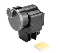 Automatic Aquarium Fish Feeder Timer, Black Auto Fish Food Dispenser for Freshwater and Saltwater Tanks, Programmable Once or Twice Daily Feeding with Manual Override